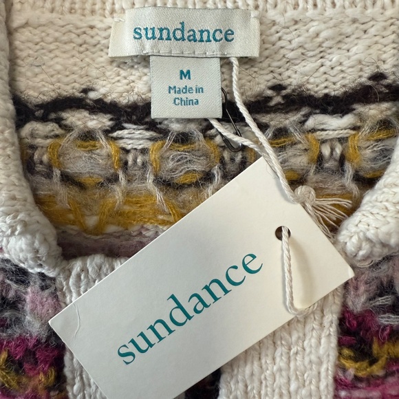 sundance knit collared Calder Fair Isle Sweater Size M - Picture 7 of 8